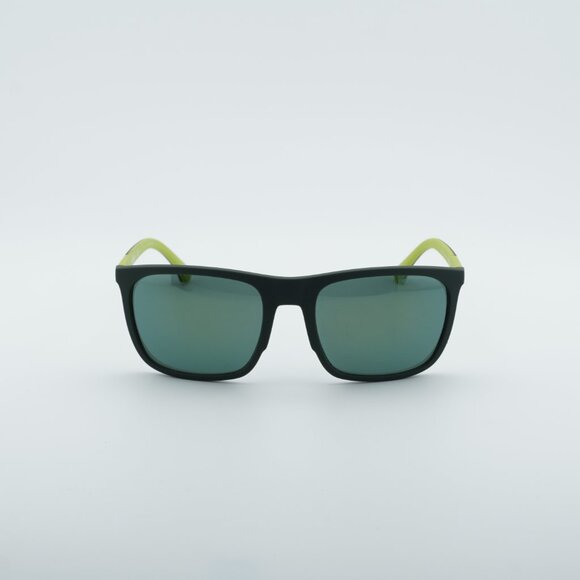 Emporio Armani EA4133 57536R Sunglasses Rubber/Green Square Frame, Green Lenses - Picture 3 of 10